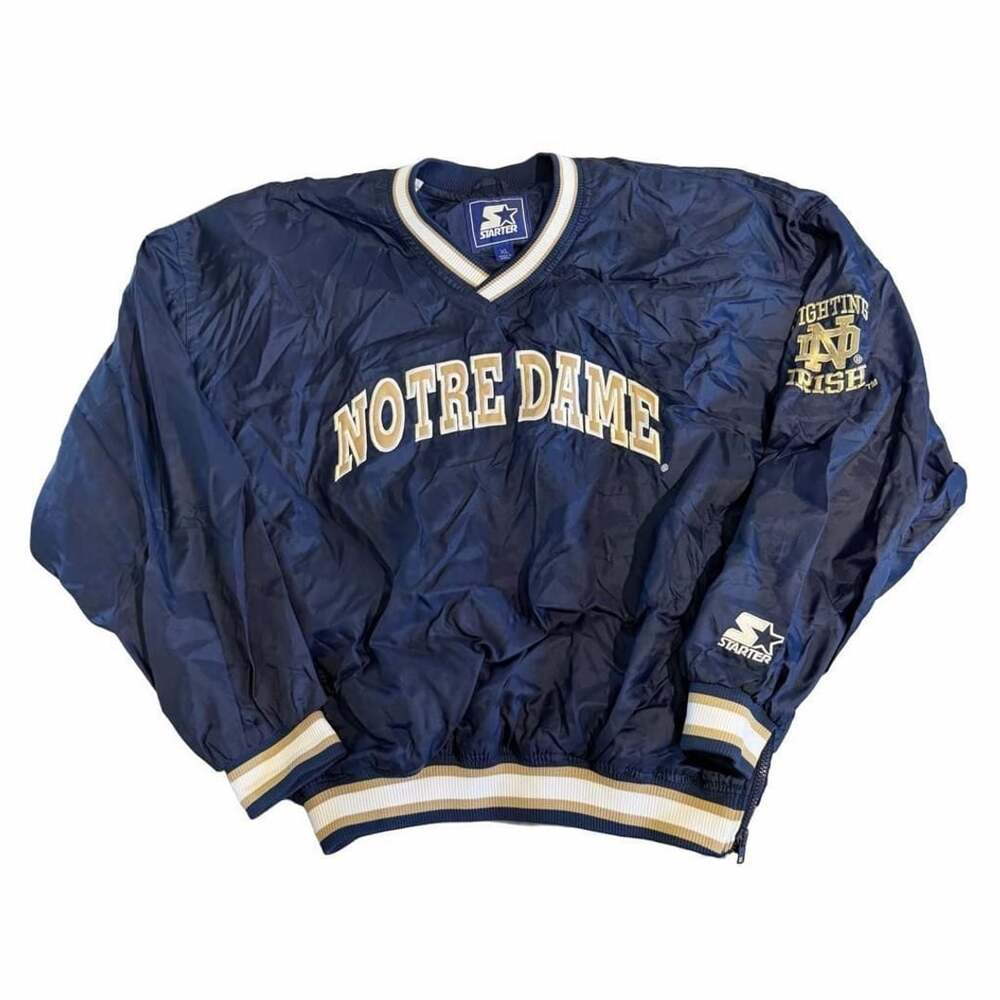 Starter Notre Dame Fighting Irish Pullover Windbreaker Jacket Size XL